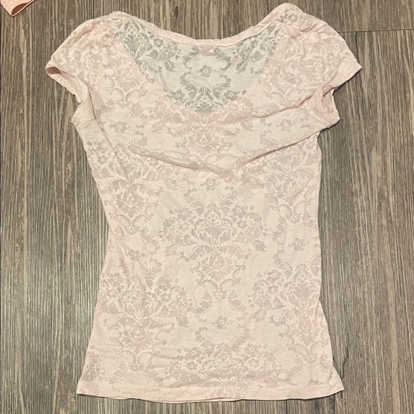 Pink Lace Short Sleeve Top - Picture 2 of 3